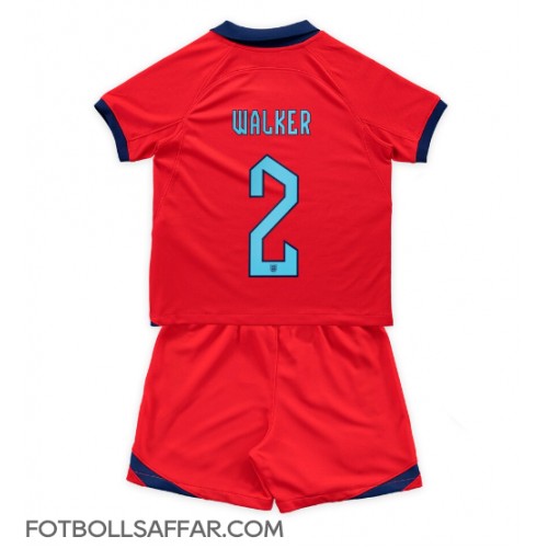 England Kyle Walker #2 Bortadräkt Barn VM 2022 Kortärmad (+ Korta byxor)
